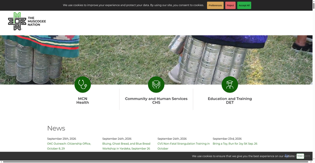 Security scan screenshot of https://muscogeenation.com