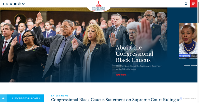 Security scan screenshot of https://clarke.house.gov/committees-and-caucuses/congressional-black-caucus/