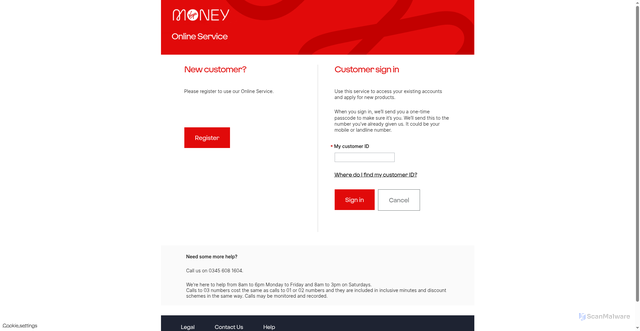 Security scan screenshot of https://online.virginmoney.com