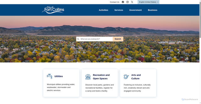 Security scan screenshot of https://www.fortcollins.gov/