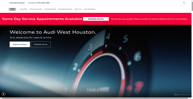 Security scan screenshot of https://audiwest.com