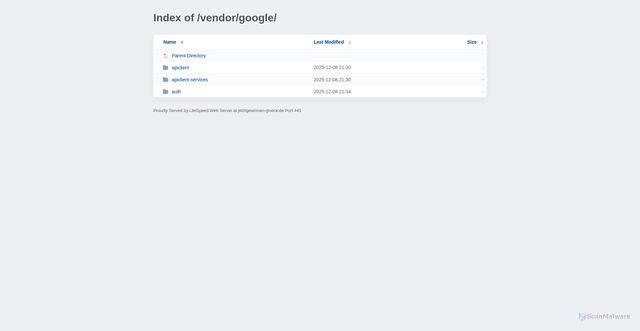 Security scan screenshot of https://jetztgewinnen-glueck.de/vendor/google/