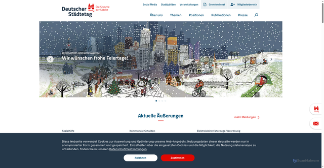Security scan screenshot of https://www.staedtetag.de/