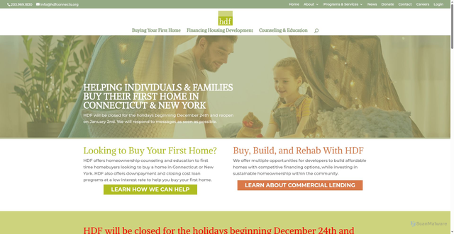 Security scan screenshot of https://hdfconnects.org/