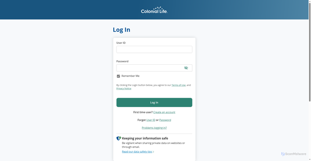 Security scan screenshot of https://www.my.coloniallife.com