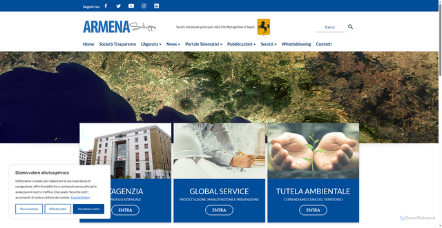 Security scan screenshot of https://www.armenasviluppo.it/
