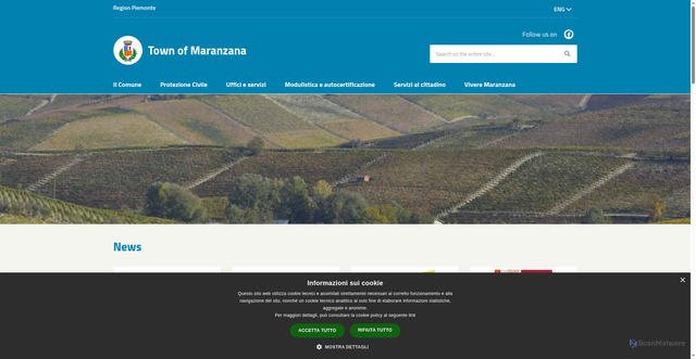 Security scan screenshot of https://www.comune.maranzana.at.it/it