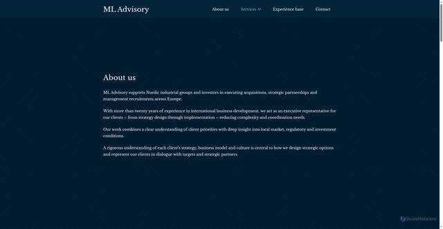 Security scan screenshot of https://mladvisory.se