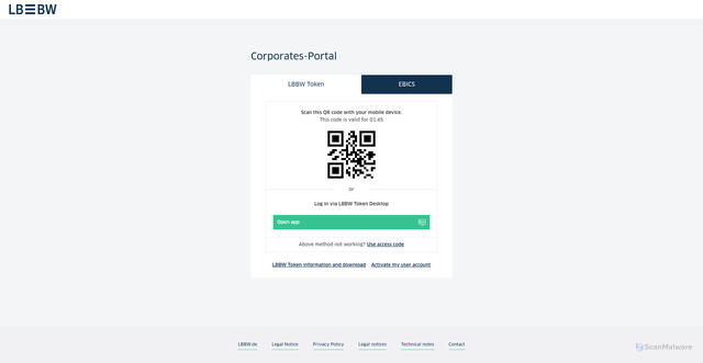 Security scan screenshot of https://www.lbbw-corporates.de