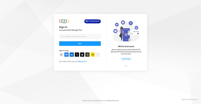 Security scan screenshot of https://patch-agent2.manageengine.eu