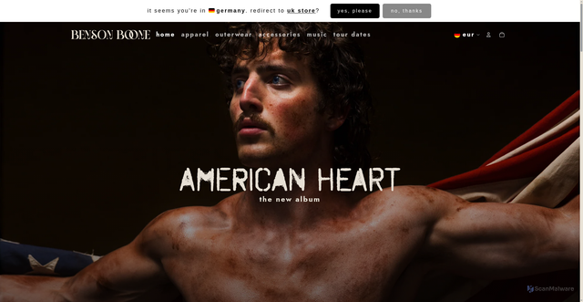 Security scan screenshot of https://store.bensonboone.com/