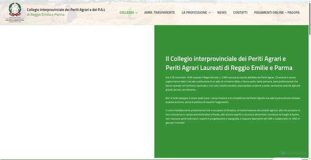 Security scan screenshot of https://www.peritiagrarire.it