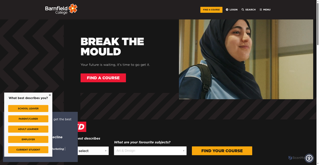 Security scan screenshot of https://www.barnfield.ac.uk/