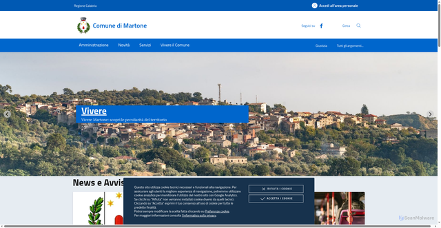 Security scan screenshot of https://www.comune.martone.rc.it/