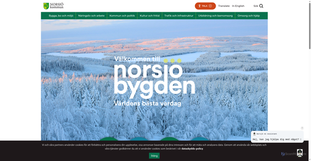 Security scan screenshot of https://www.norsjo.se/