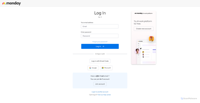 Security scan screenshot of https://hr1-1.monday.com