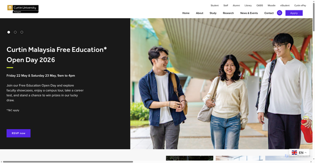 Security scan screenshot of https://curtin.edu.my/