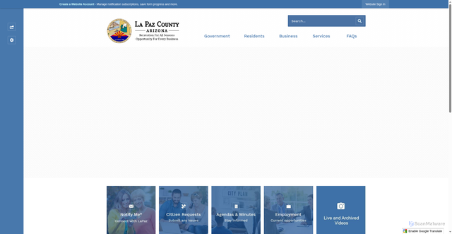 Security scan screenshot of https://lapaz.gov/