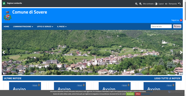 Security scan screenshot of https://www.comune.sovere.bg.it