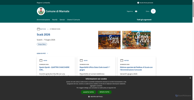 Security scan screenshot of https://www.comune.marnate.va.it