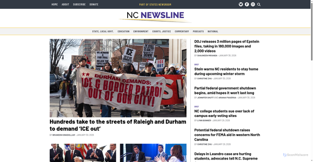 Security scan screenshot of https://ncnewsline.com
