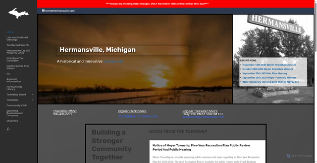 Security scan screenshot of https://hermansville.com/