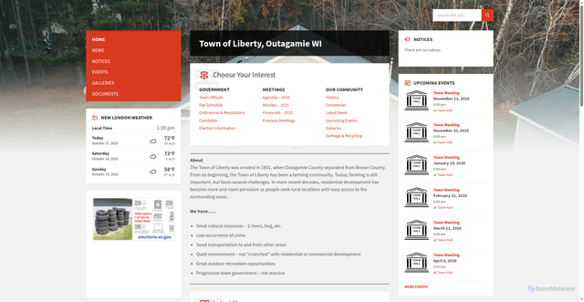 Security scan screenshot of https://townoflibertyocwi.gov/