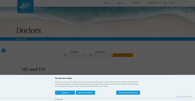 Security scan screenshot of https://www.stlukeseye.com/eye-doctors/
