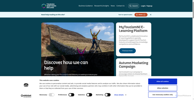 Security scan screenshot of https://tourismni.com/