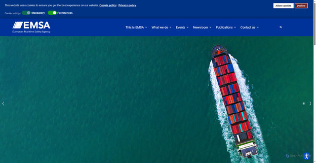 Security scan screenshot of https://www.emsa.europa.eu/