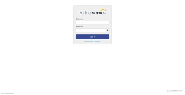 Security scan screenshot of https://hospital.perfectserve.com