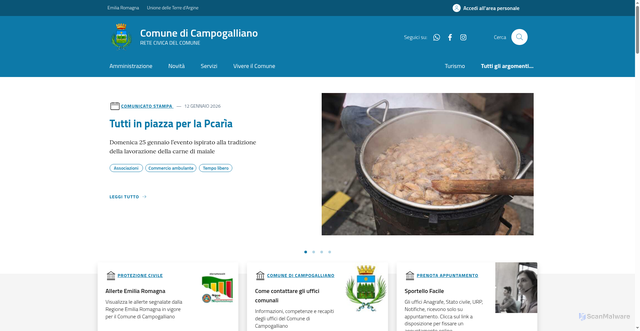 Security scan screenshot of https://www.comune.campogalliano.mo.it/