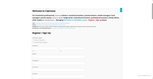 Security scan screenshot of https://www.caproasia.com
