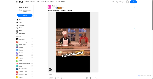 Security scan screenshot of https://9gag.com/gag/a9yx5eL