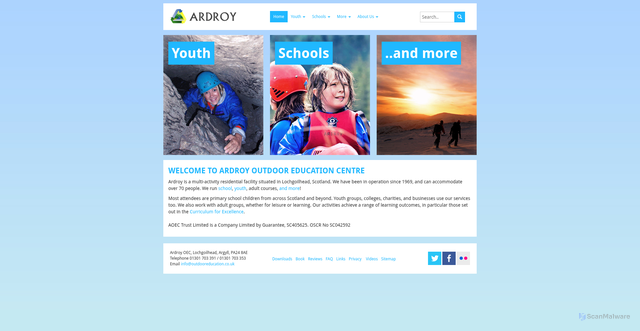 Security scan screenshot of http://www.ardroy-oec.co.uk