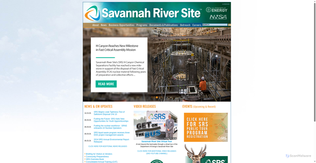 Security scan screenshot of https://www.srs.gov/