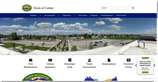 Security scan screenshot of http://townofcenter.colorado.gov/
