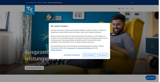 Security scan screenshot of https://www.tk.de