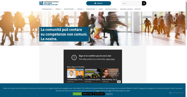 Security scan screenshot of https://www.chimicifisici.it/