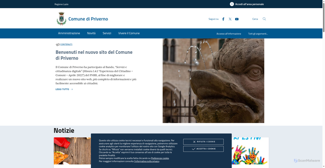 Security scan screenshot of https://www.comune.priverno.latina.it