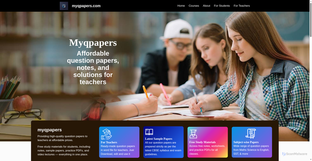 Security scan screenshot of http://myqpapers.com/