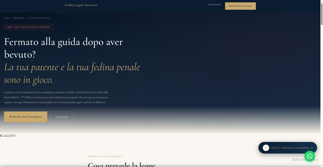 Security scan screenshot of https://studio-legale-iaccarino.pages.dev/penale/guida-ebbrezza.html