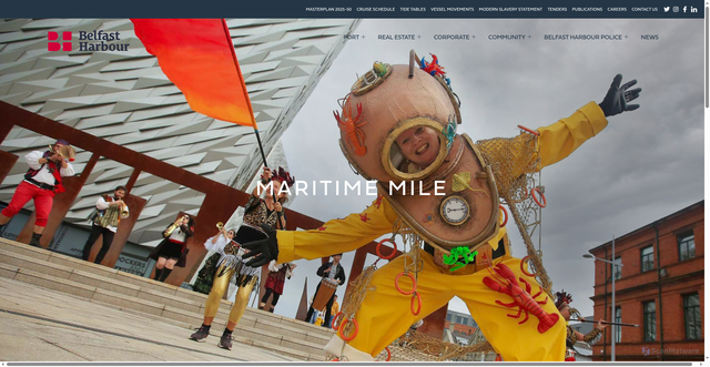 Security scan screenshot of https://www.belfast-harbour.co.uk/community/maritime-mile/