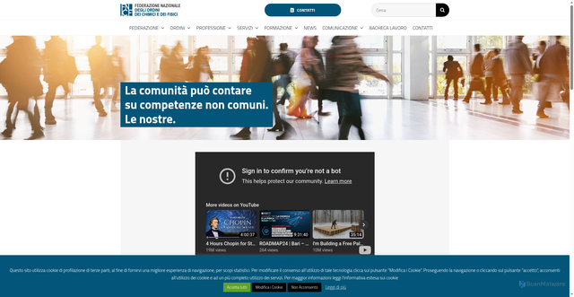 Security scan screenshot of https://www.chimicifisici.it/