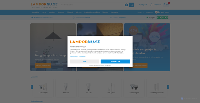 Security scan screenshot of https://lampornu.se