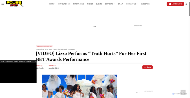 Security scan screenshot of https://mycolumbuspower.com/3359973/lizzo-performs-truth-hurts-bet-awards-performance/