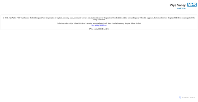 Security scan screenshot of http://www.herefordhospital.nhs.uk/