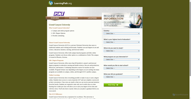 Security scan screenshot of https://learningpath.org/browseby/company/Grand_Canyon_University.html