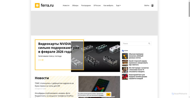 Security scan screenshot of https://ferra.ru