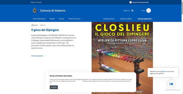 Security scan screenshot of https://www.comune.vobarno.bs.it/